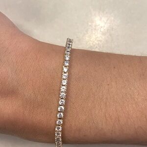 NEW 7” diamond style tennis bracelet; gold plated tennis bracelet (zircon inlay)